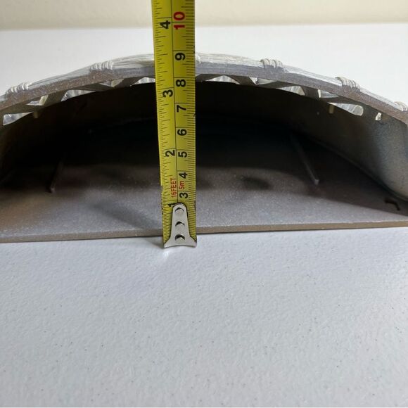 Vintage 70s Syroco Homco Faux Rattan Wall Pocket Planter Basket Cream Resin USA - Picture 12 of 12